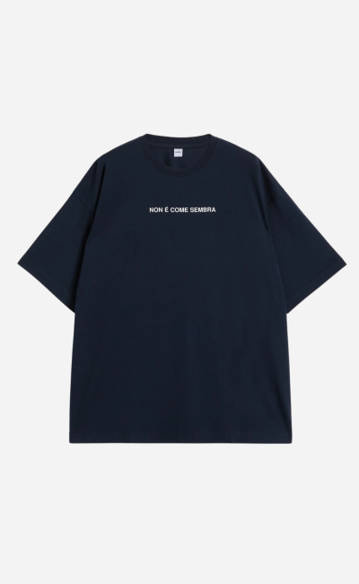 ASPESI T-shirt girocollo in cotone con stampa “Non è come sembra”