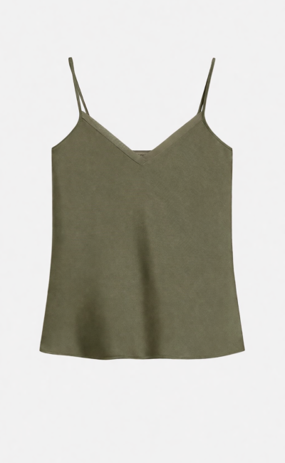 PENNY BLACK  Top in doppio raso con dettagli in georgette verde