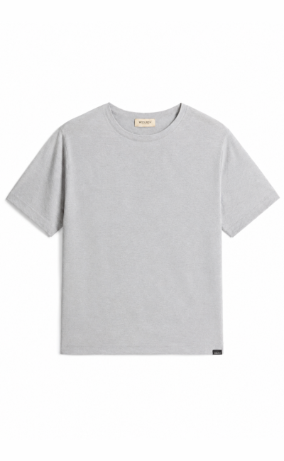 WOOLRICH T-shirt girocollo in maglia grigio chiaro
