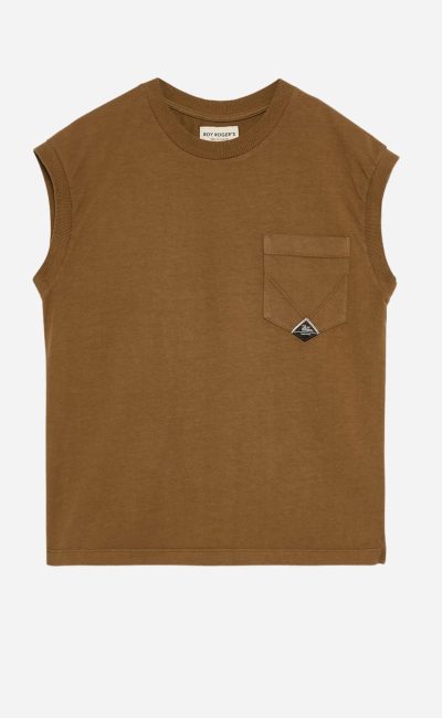 ROY ROGER’S T-Shirt girocollo smanicata in jersey di cotone
