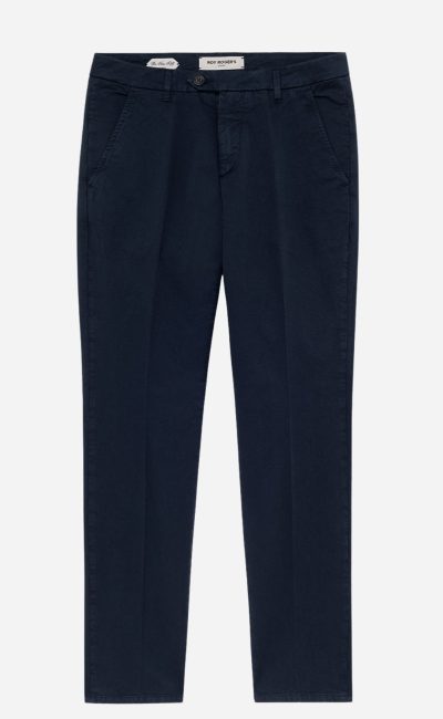 ROY ROGER’S Pantalone chino in gabardina blu