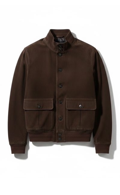 HESKIMO Giacca bomber in vera pelle scamosciata
