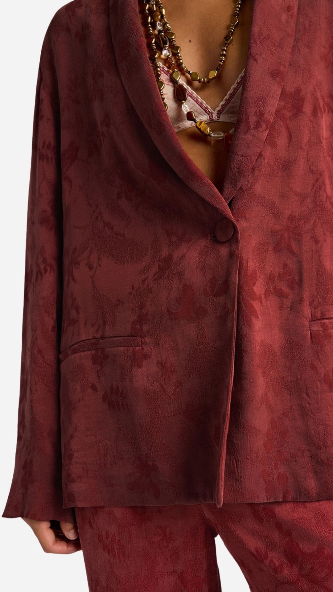 <strong>MOMONI'</strong> <br>Giacca monopetto jacquard floreale - immagine 5