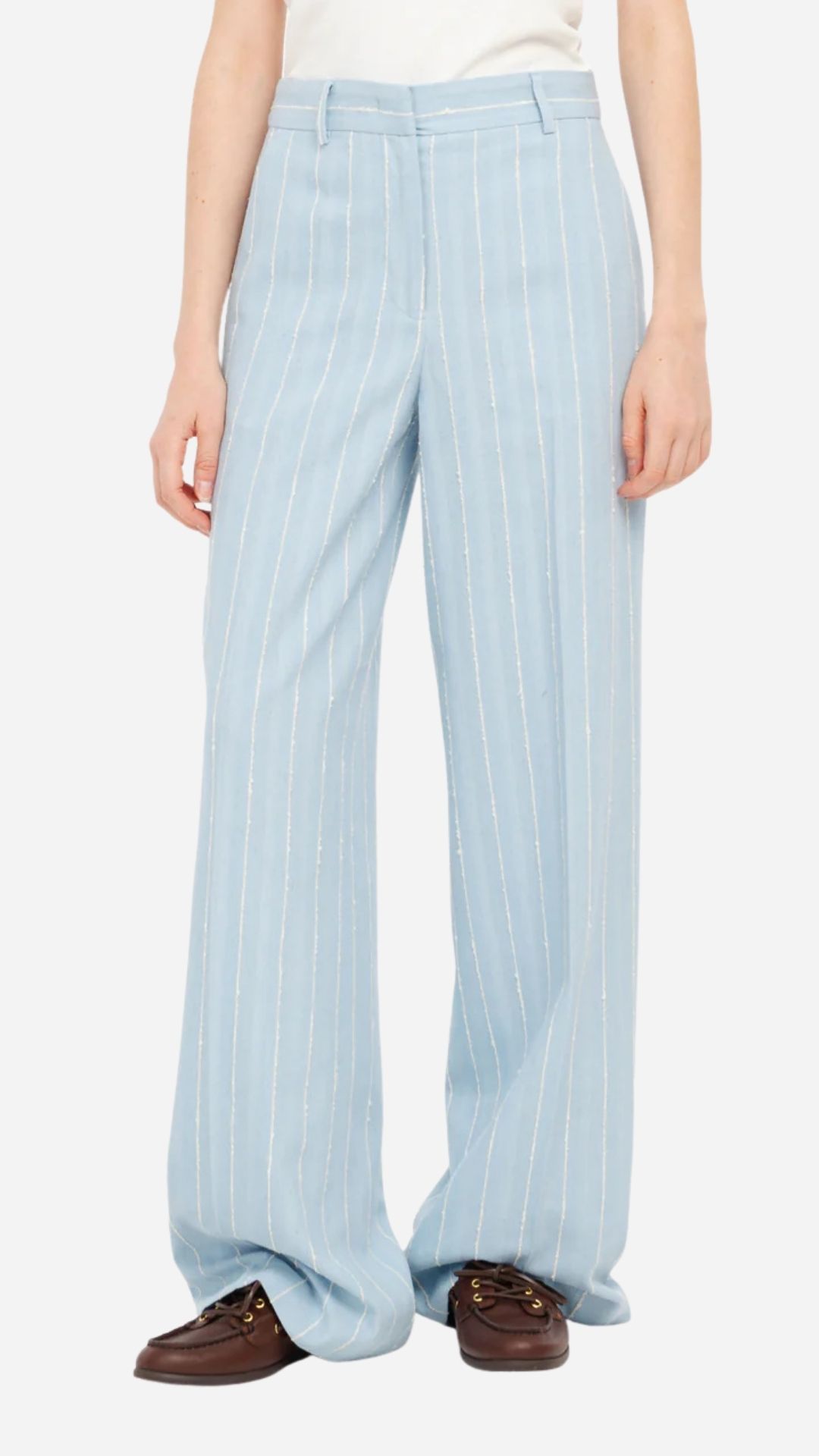 <strong> MANUEL RITZ </strong> Pantalone ampio con riga in cotone - immagine 4