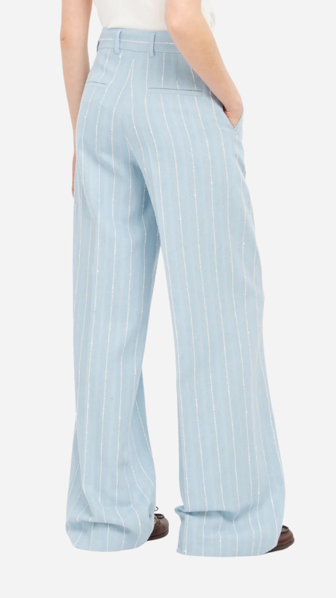<strong> MANUEL RITZ </strong> Pantalone ampio con riga in cotone - immagine 3