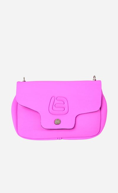 LA FILLE DES FLEURS  Borsa in Tekno Fabric con tracolla fuxia