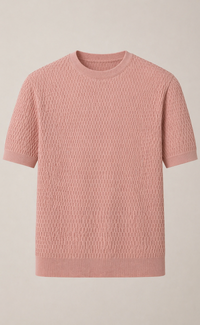  MASQ  Maglia girocollo testurizzata manica corta