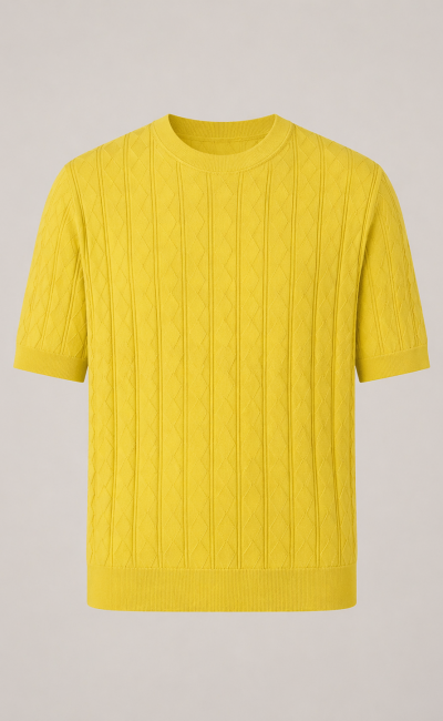  MASQ  Maglia girocollo motivo geometrico manica corta