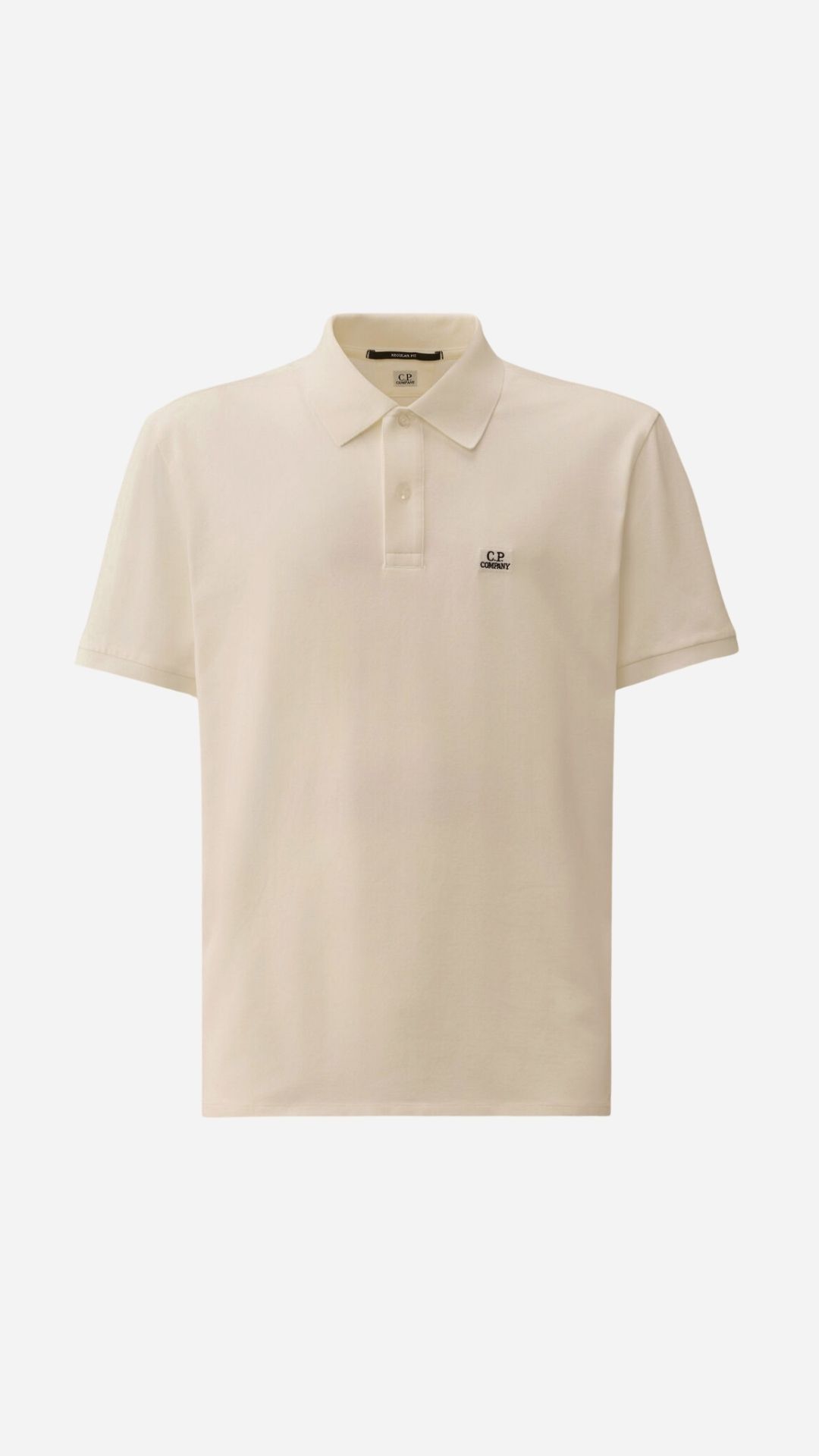 <strong> C.P. COMPANY </strong> White stretch piquet polo