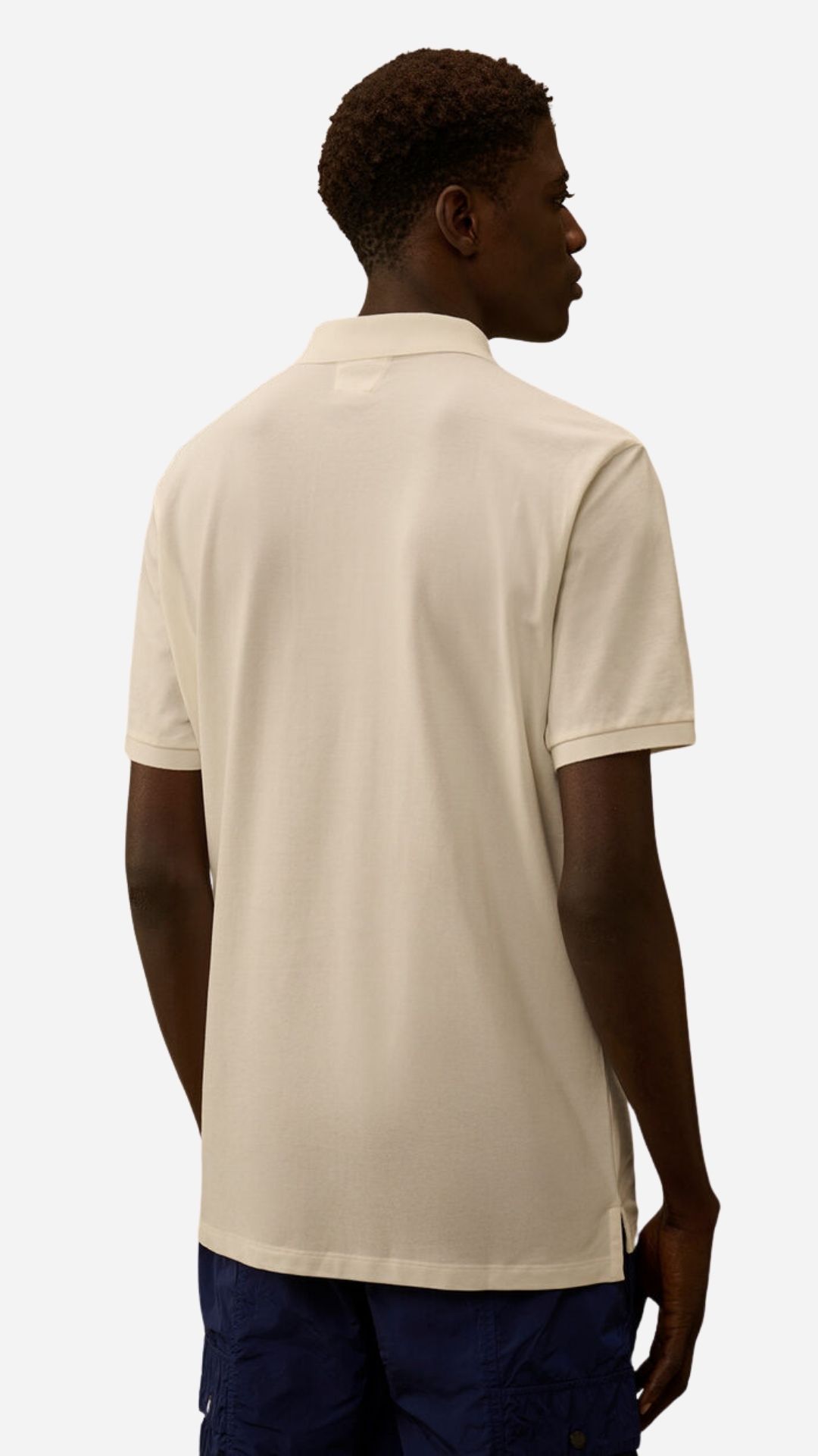 <strong> C.P. COMPANY </strong> White stretch piquet polo - immagine 2