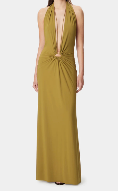 AMAZUÌN Maxi dress Joele con scollo all’americana