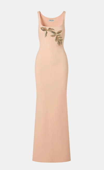 CHIARA BONI LA PETITE ROBE Abito lungo con applicazioni ricamate