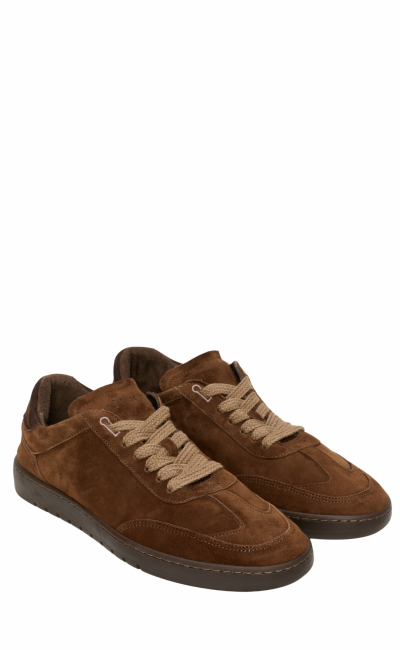PIUMHA STUDIO Sneaker maschili in pelle scamosciata marrone
