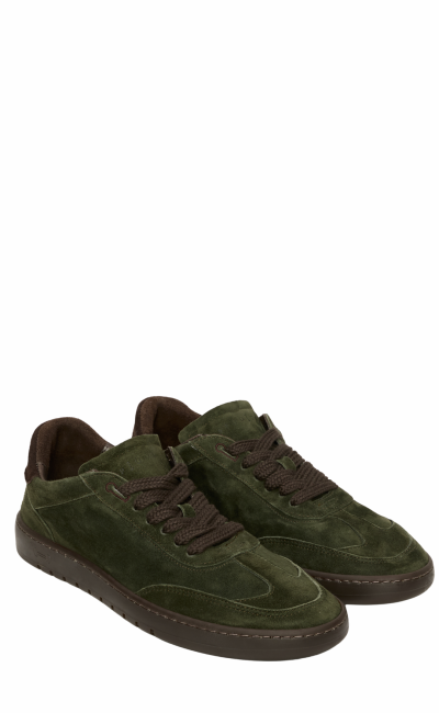 PIUMHA STUDIO Sneaker maschili in pelle scamosciata verde